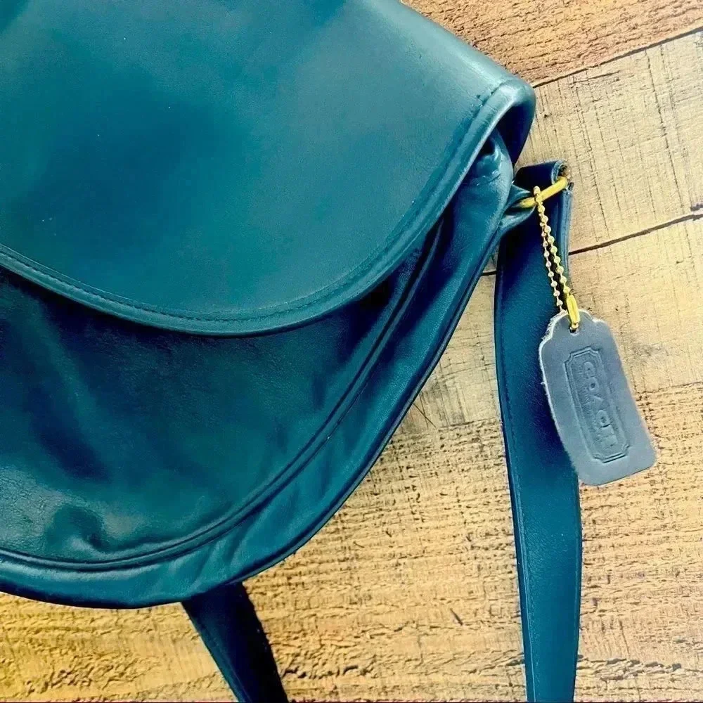 Vintage Coach Paris Large Navy Blue Bag